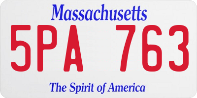MA license plate 5PA763