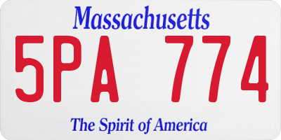 MA license plate 5PA774