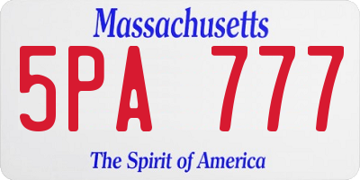 MA license plate 5PA777