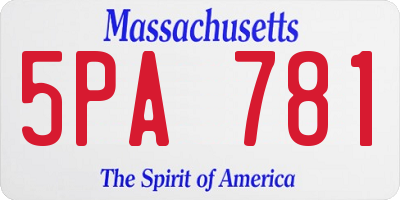 MA license plate 5PA781