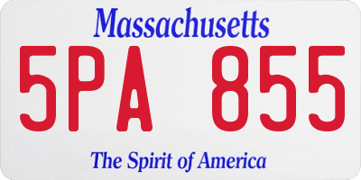 MA license plate 5PA855