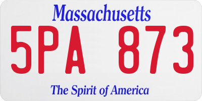 MA license plate 5PA873