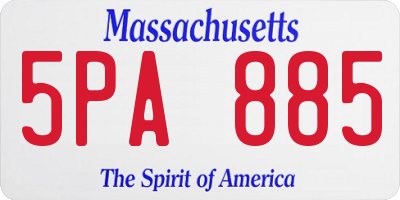 MA license plate 5PA885