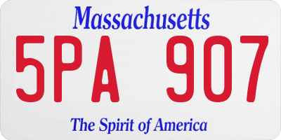 MA license plate 5PA907