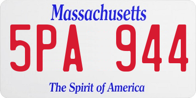 MA license plate 5PA944