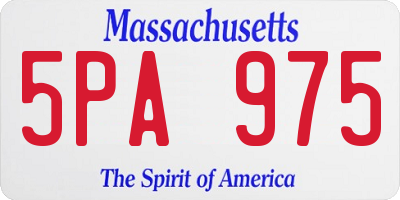 MA license plate 5PA975