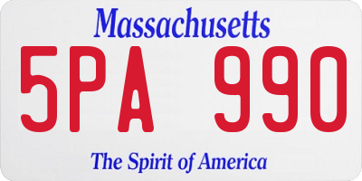 MA license plate 5PA990