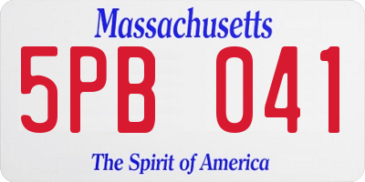 MA license plate 5PB041