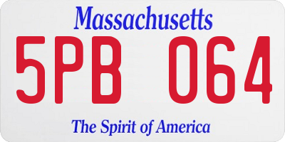 MA license plate 5PB064