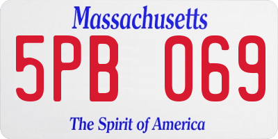 MA license plate 5PB069