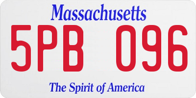 MA license plate 5PB096