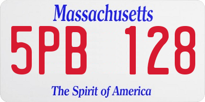 MA license plate 5PB128