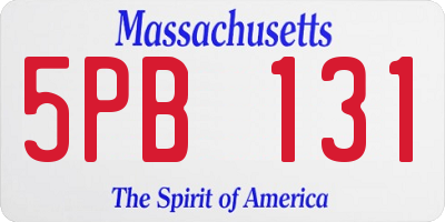 MA license plate 5PB131