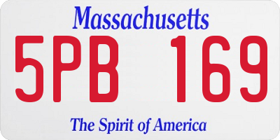 MA license plate 5PB169