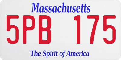 MA license plate 5PB175