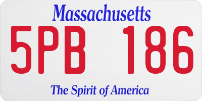 MA license plate 5PB186