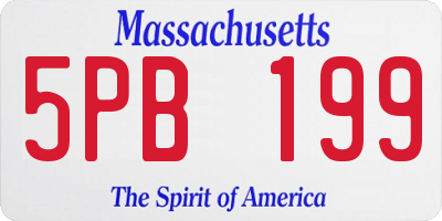 MA license plate 5PB199