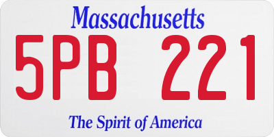 MA license plate 5PB221