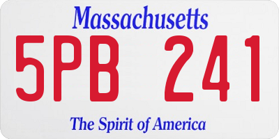 MA license plate 5PB241