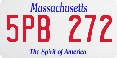 MA license plate 5PB272