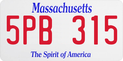 MA license plate 5PB315