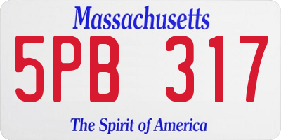 MA license plate 5PB317