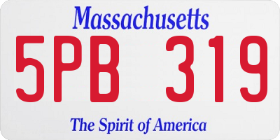 MA license plate 5PB319