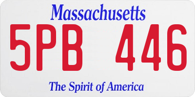 MA license plate 5PB446
