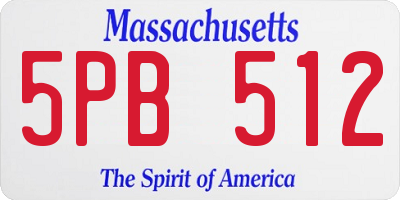 MA license plate 5PB512