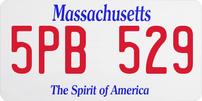 MA license plate 5PB529