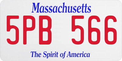 MA license plate 5PB566