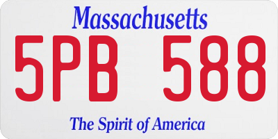 MA license plate 5PB588
