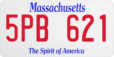 MA license plate 5PB621