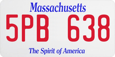 MA license plate 5PB638