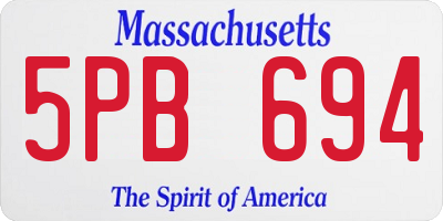 MA license plate 5PB694