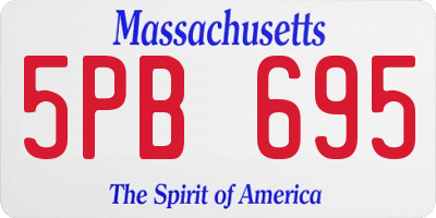 MA license plate 5PB695