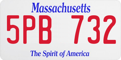 MA license plate 5PB732