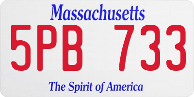 MA license plate 5PB733