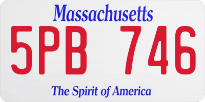 MA license plate 5PB746
