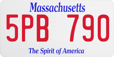 MA license plate 5PB790