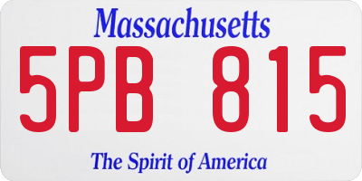 MA license plate 5PB815