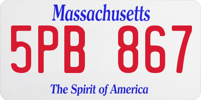 MA license plate 5PB867