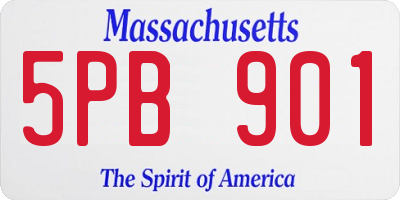 MA license plate 5PB901