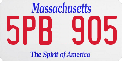 MA license plate 5PB905