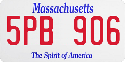 MA license plate 5PB906