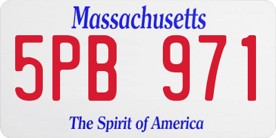 MA license plate 5PB971
