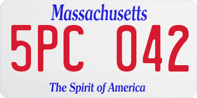 MA license plate 5PC042
