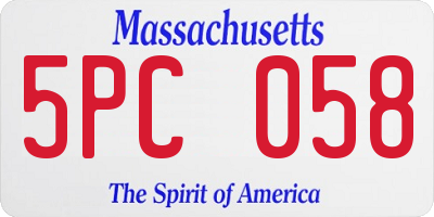 MA license plate 5PC058
