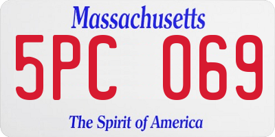MA license plate 5PC069