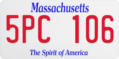 MA license plate 5PC106